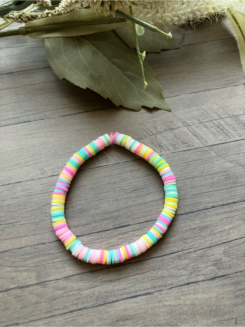 Pastel Multicolor Stretch Bead Bracelet - Women Accessories